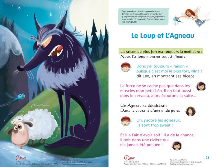 Loup agneau fontaine