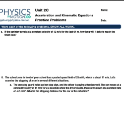 Physics in motion unit 2c answer key