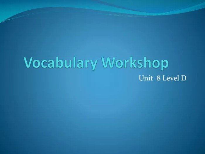 Vocabulary workshop unit 8 level c